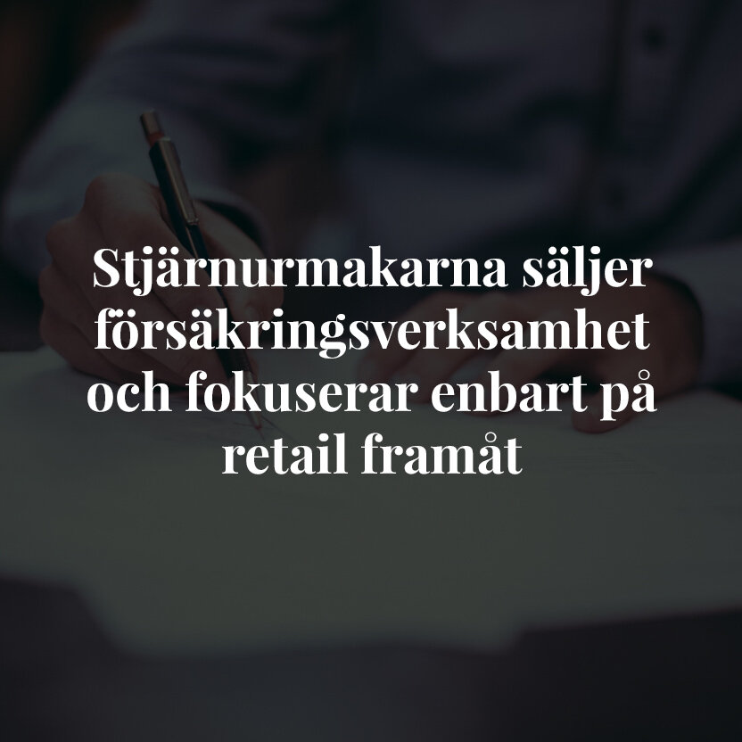 Pressmeddelande - Försäljning av försäkringsverksamhet