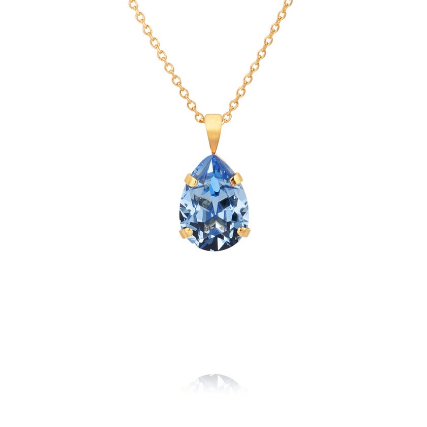 Product Image for Mini Drop Necklace Gold Light Sapphire