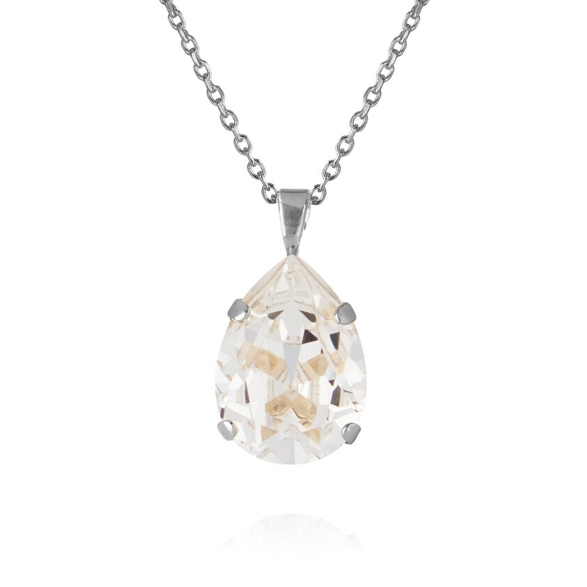 Product Image for Mini Drop Necklace Rhodium Crystal