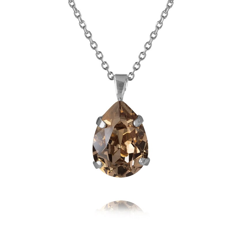 Product Image for Mini Drop Necklace Rhodium Greige