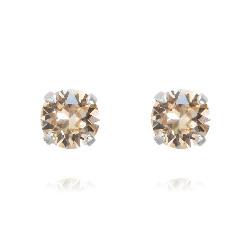 Classic Stud Earrings Rhodium Silk - Stjärnurmakarna