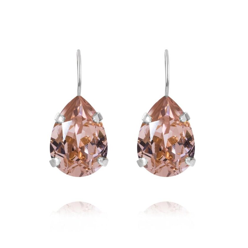 Product Image for Mini Drop Clasp Earrings Rhodium Vintage Rose