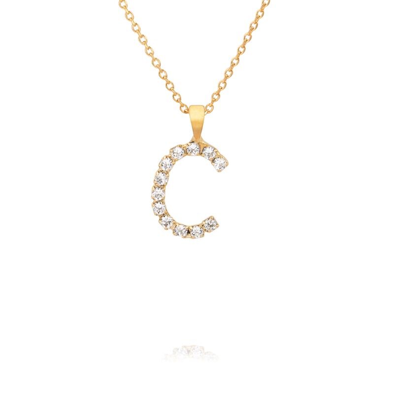Mini Letter Necklace Gold - Stjärnurmakarna