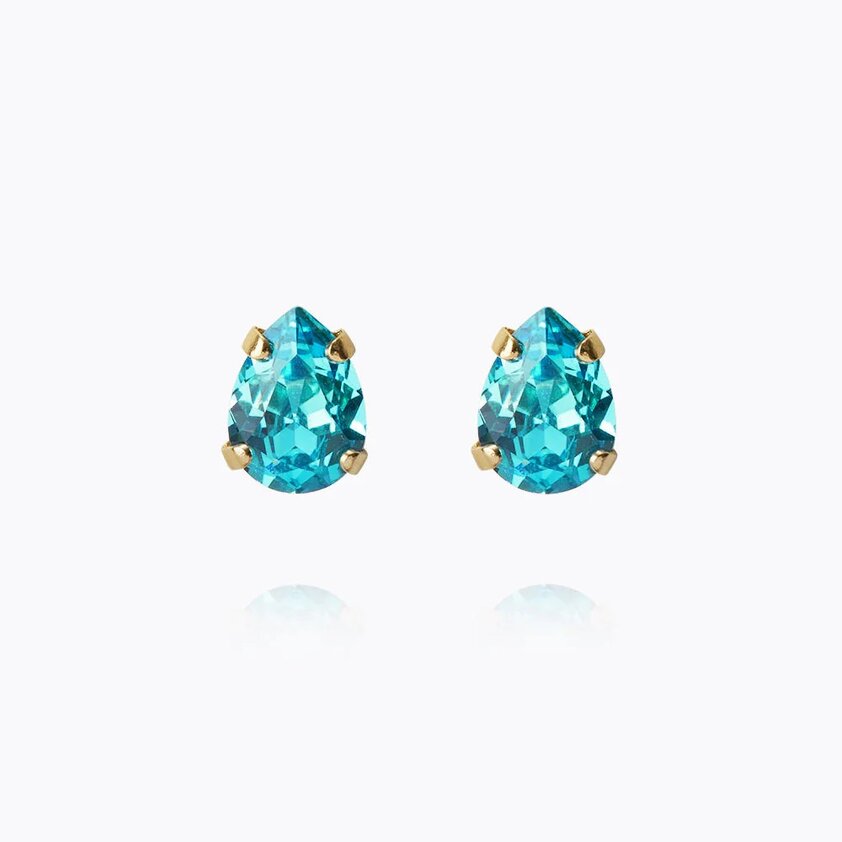 Product Image for Superpetite Drop Earrings Gold Aquamarine