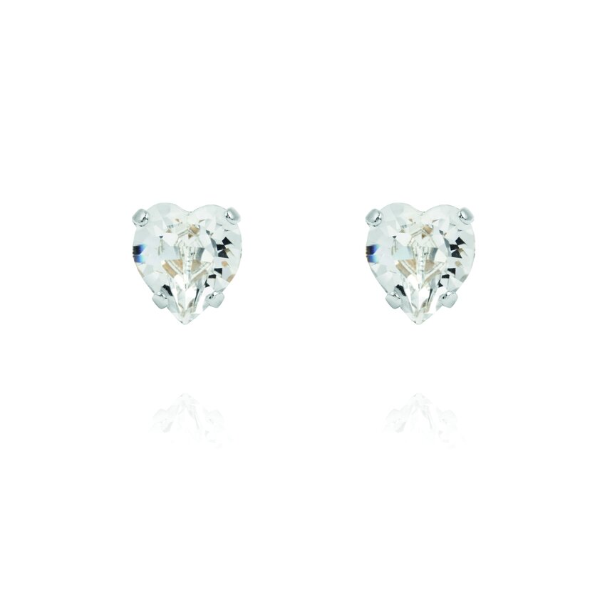 Product Image for Heart Earrings Rhodium Crystal