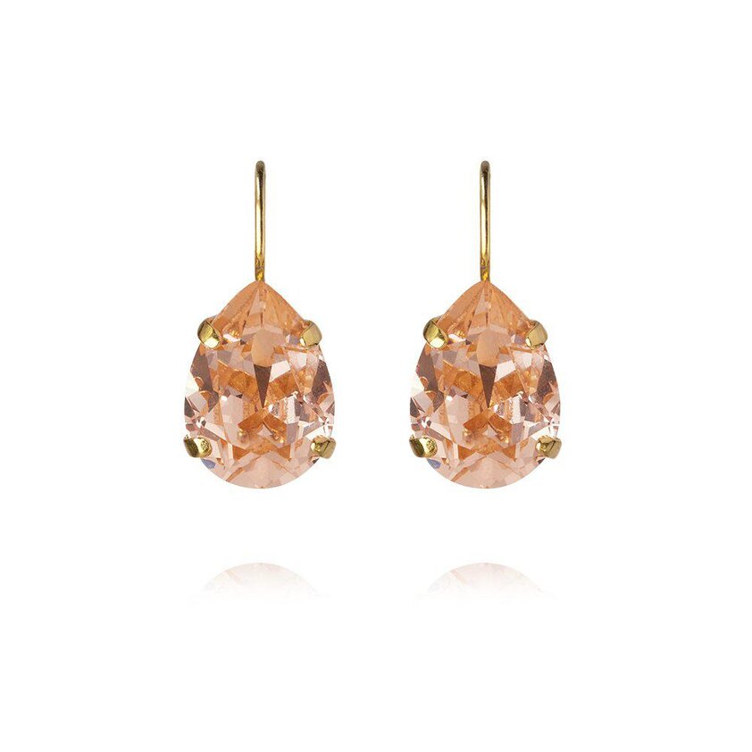 Product Image for Mini Drop Clasp Earrings Gold Light Peach