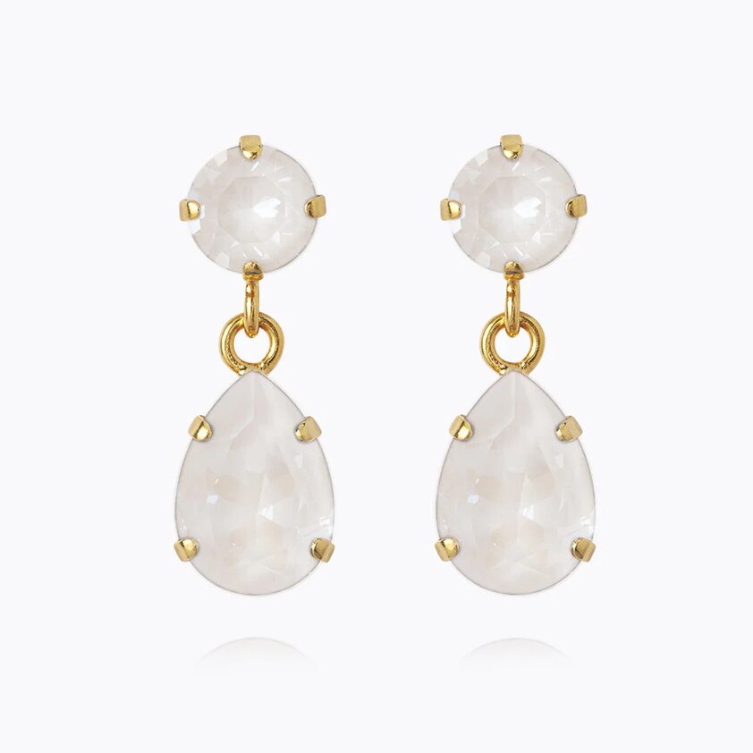 Product Image for Mini Drop Earrings Gold Electric White