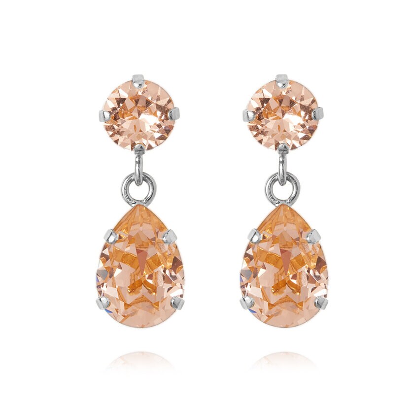 Product Image for Mini Drop Earrings Rhodium Light Peach