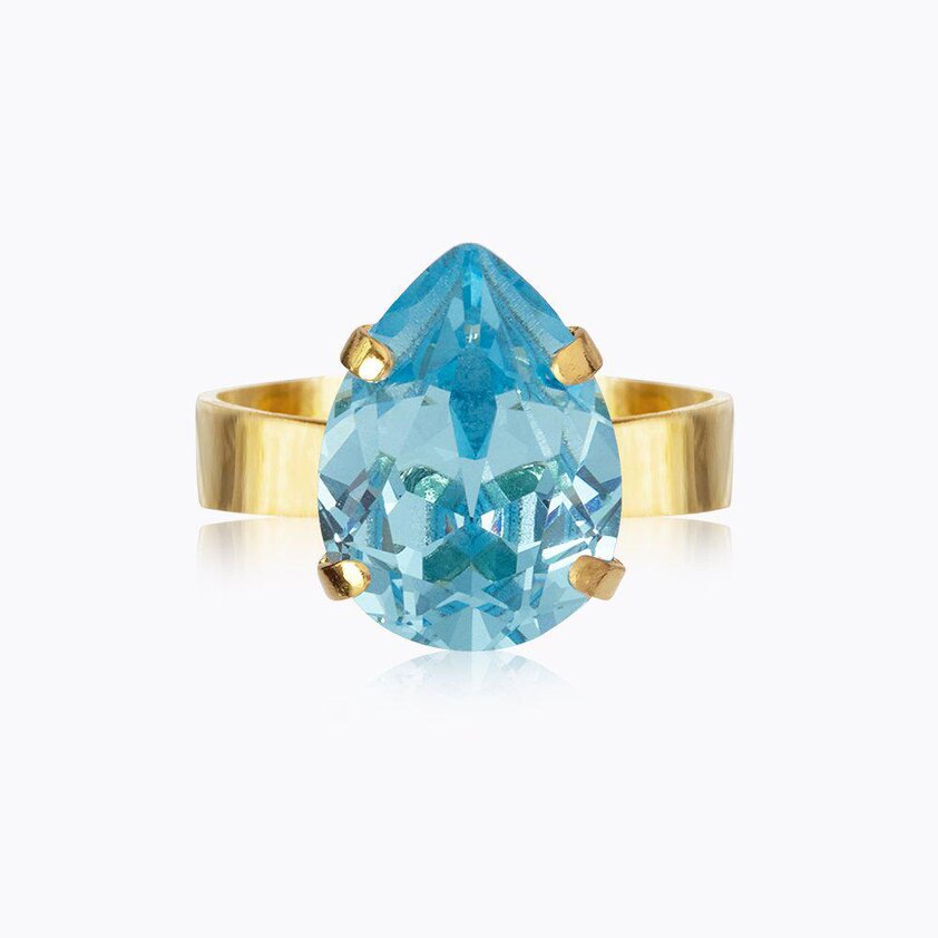 Product Image for Mini Drop Ring Gold Aquamarine