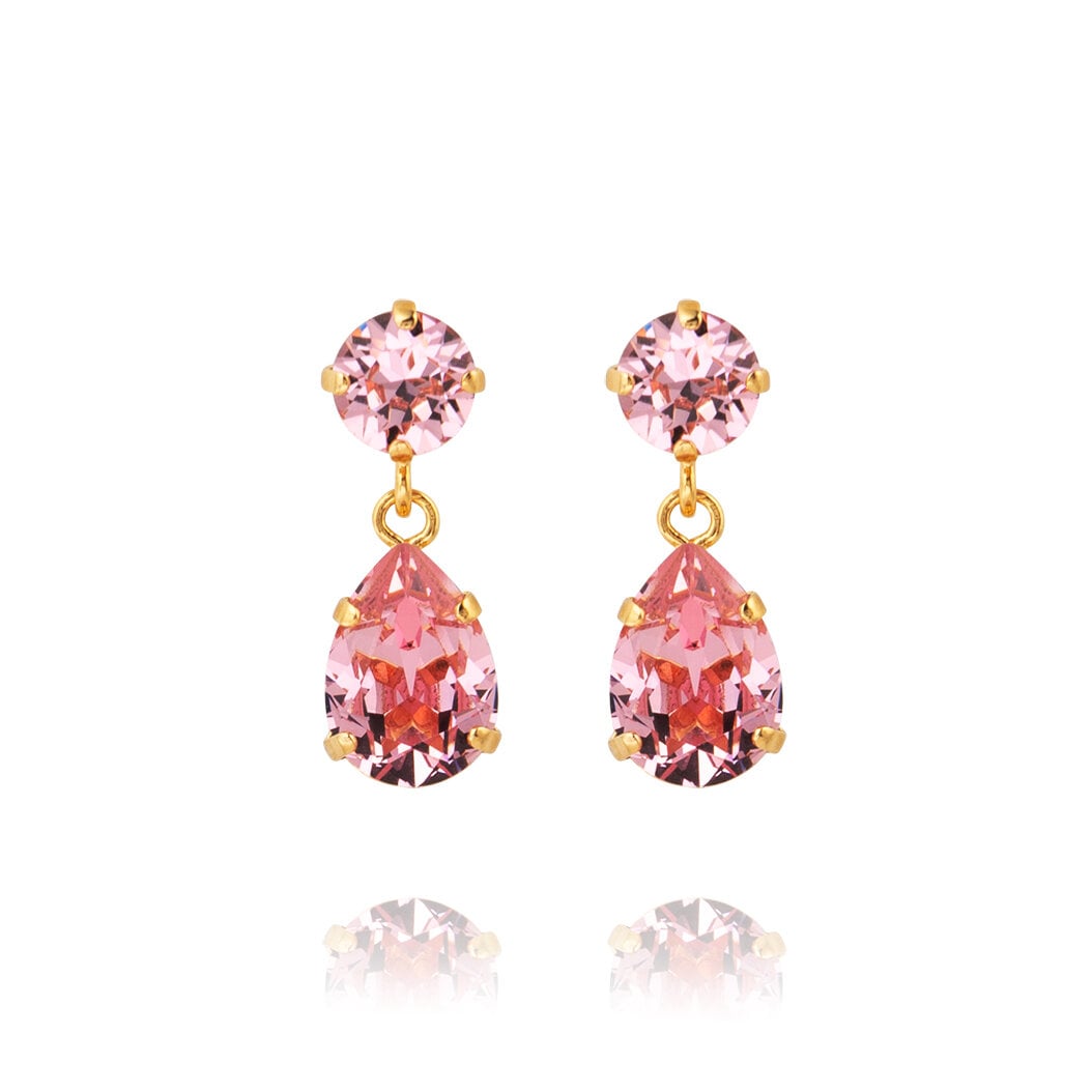 Mini Drop Earrings Gold Light Rose - Stjärnurmakarna