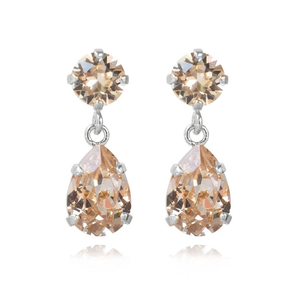 Mini Drop Earrings Rhodium Silk