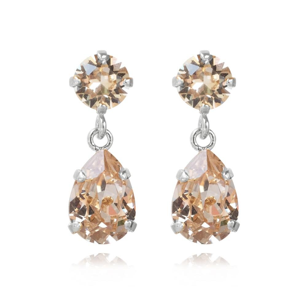 Mini Drop Earrings Rhodium Silk - Stjärnurmakarna