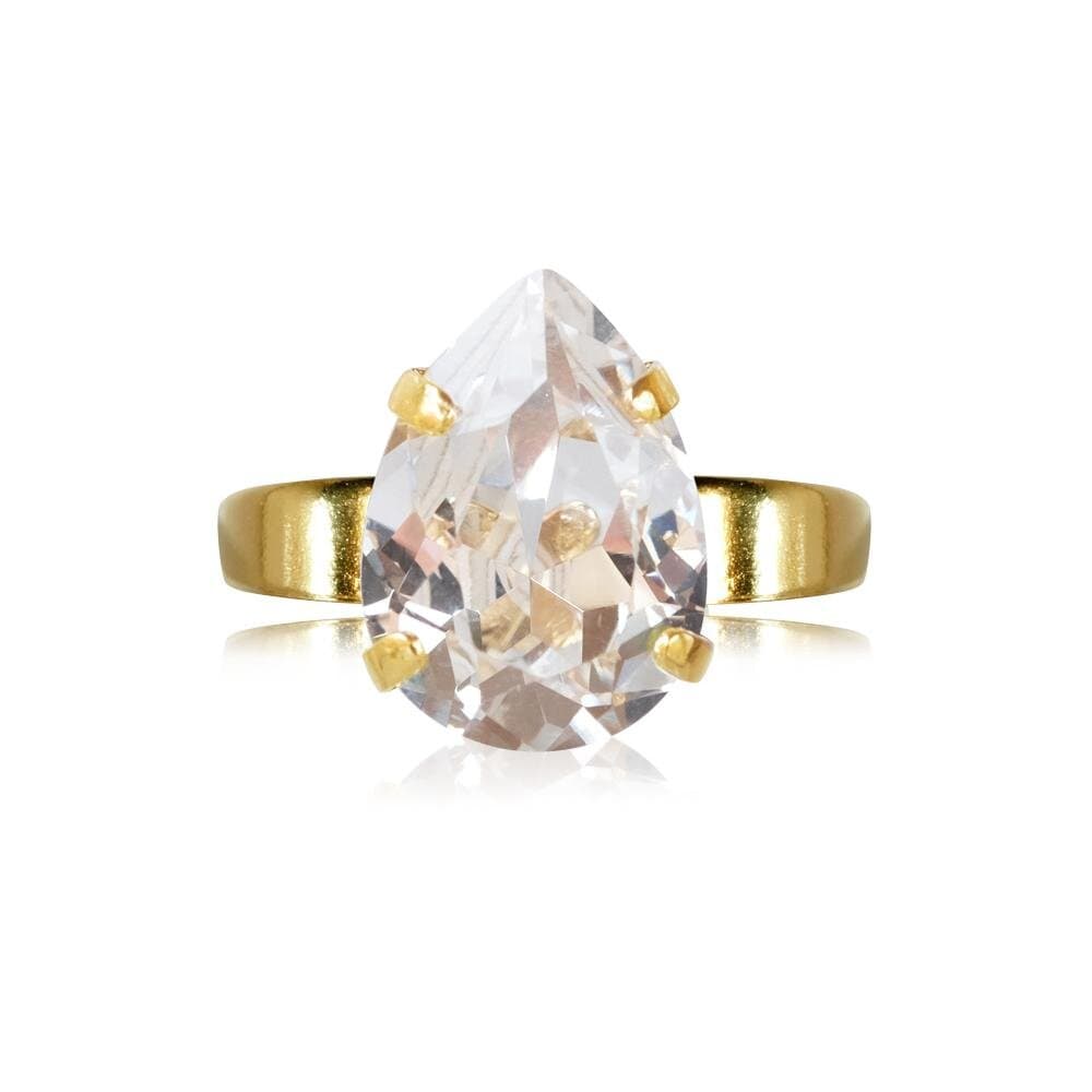 Mini Drop Ring Gold Crystal