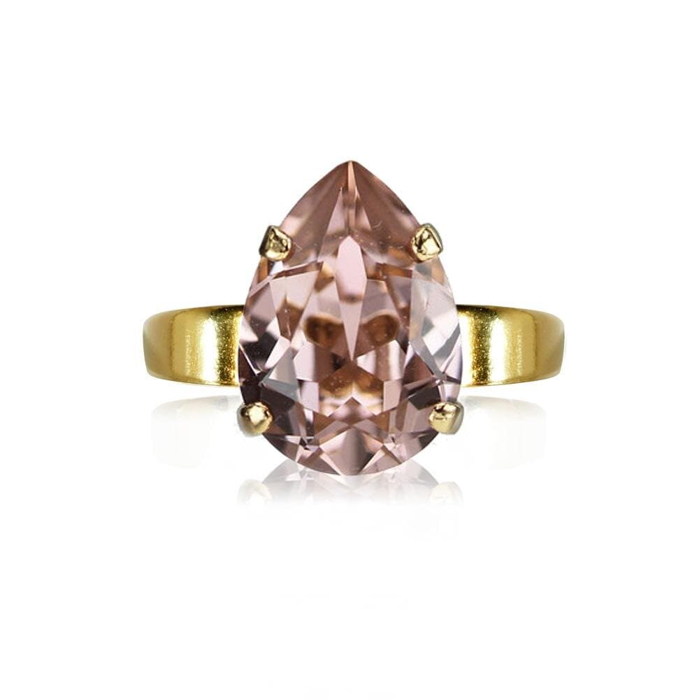 Mini Drop Ring Gold Vintage Rose