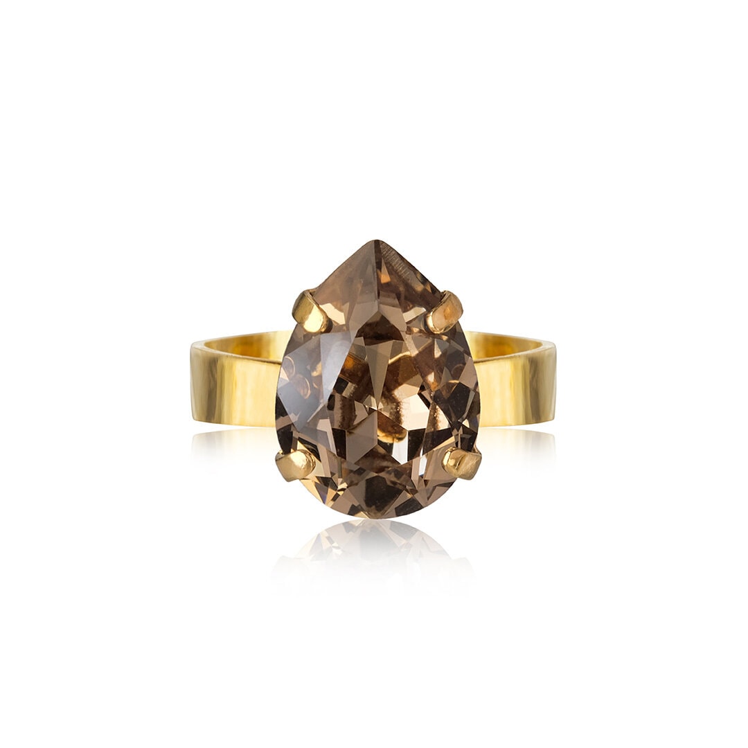 Mini Drop Ring Gold Greige