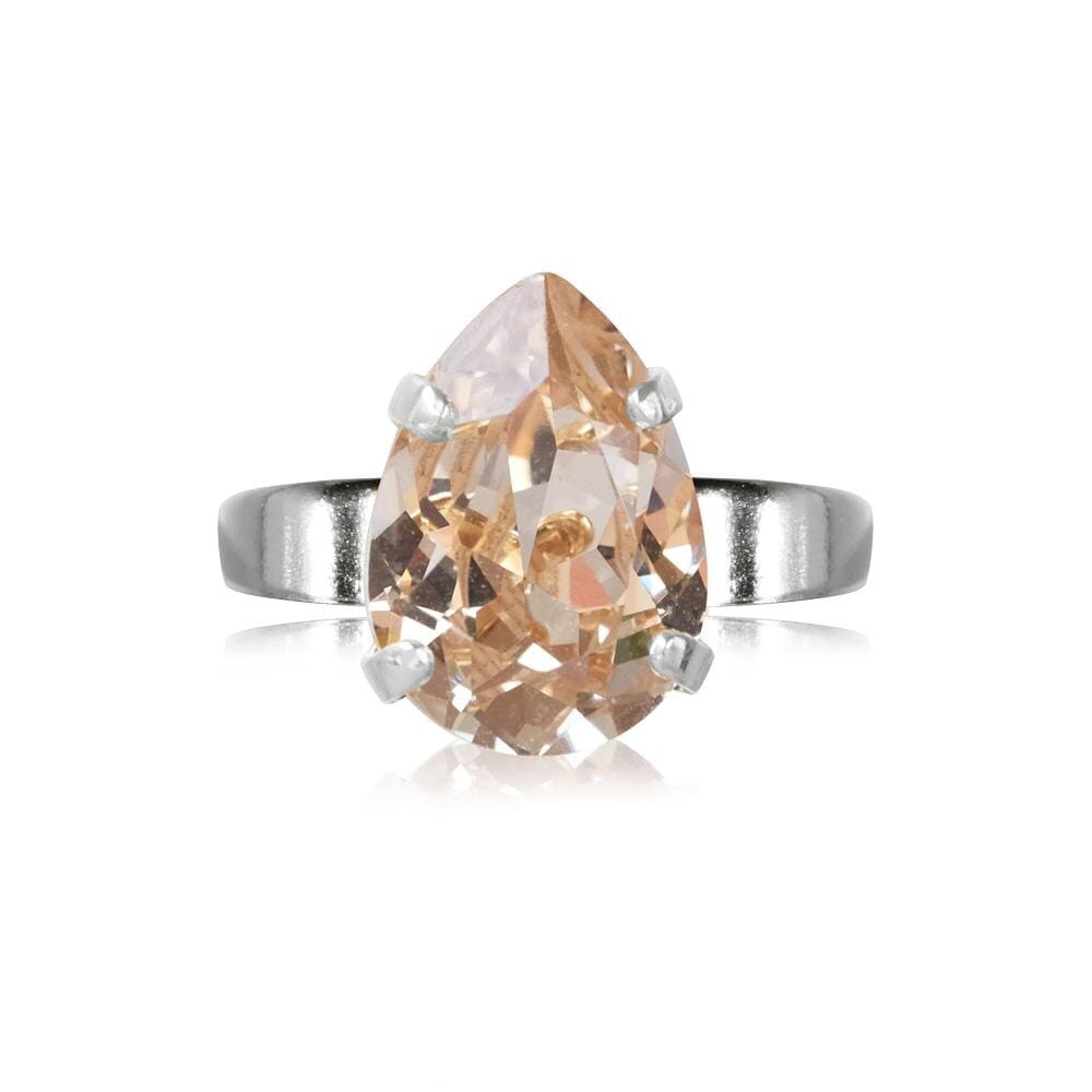 Mini Drop Ring Rhodium Silk
