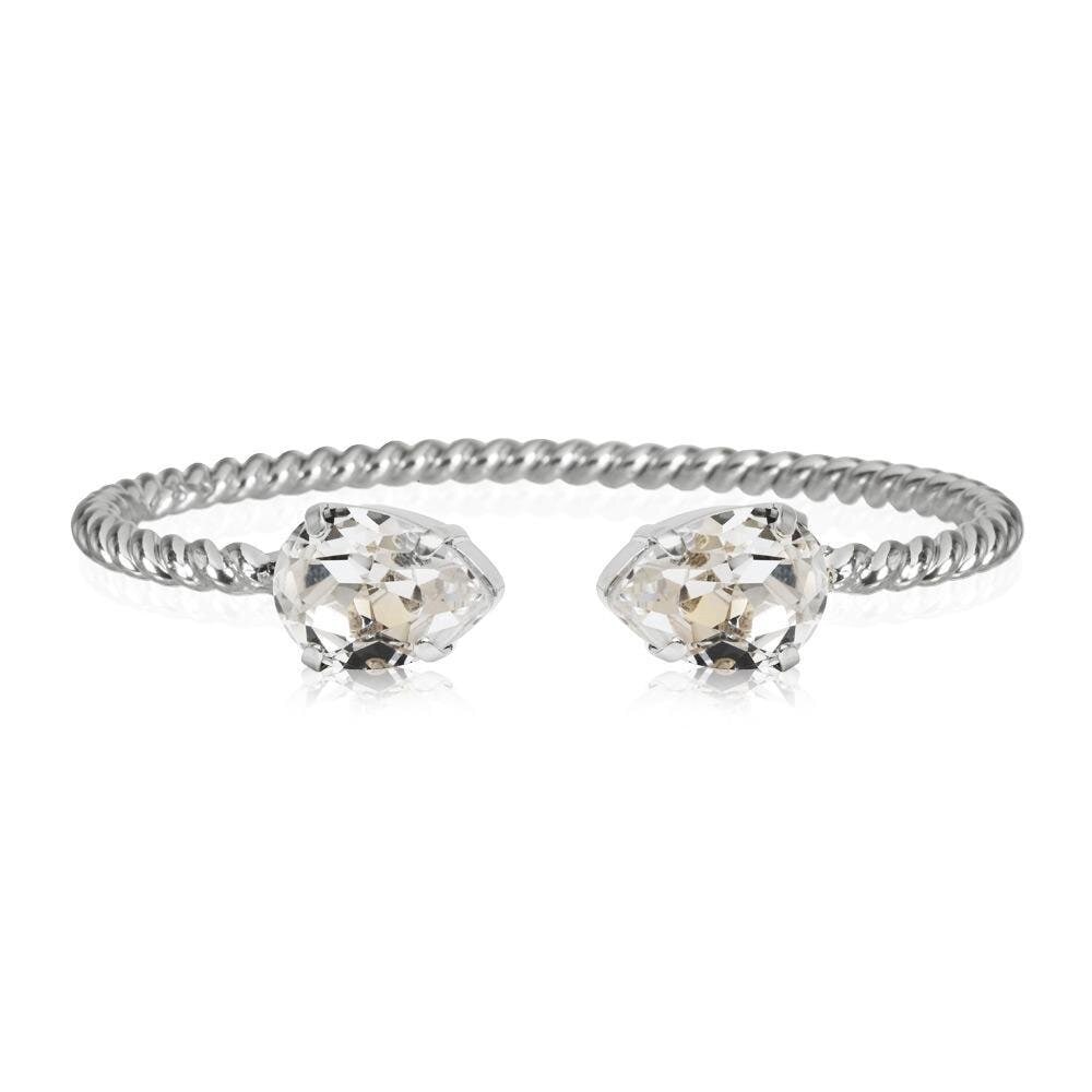 Mini Drop Bracelet Rhodium Crystal