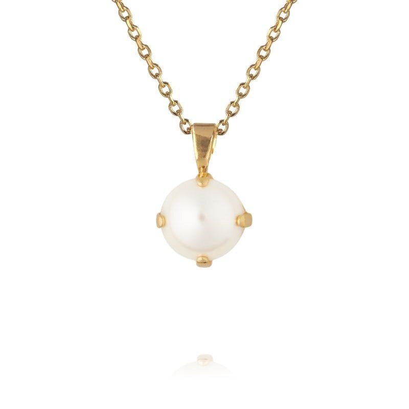 Classic Petite Necklace Gold Pearl