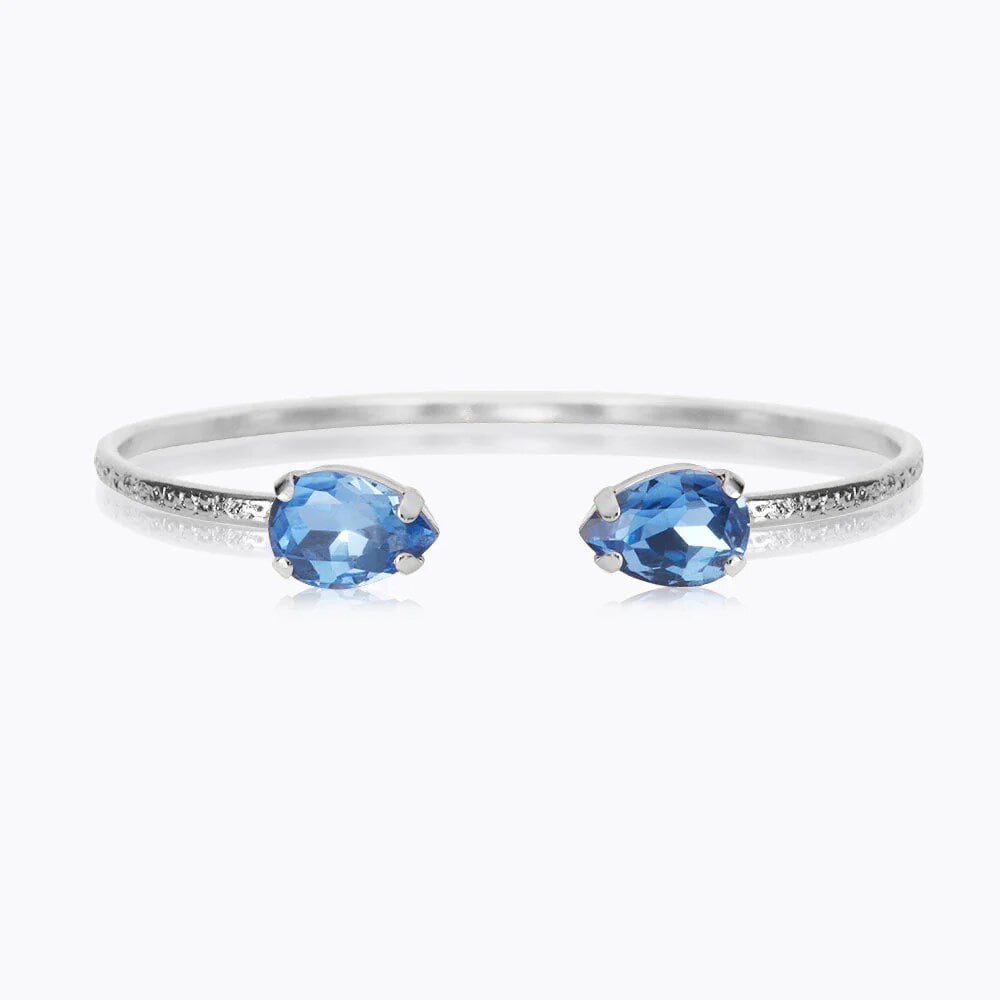Petite Drop Bracelet Silver aquamarine