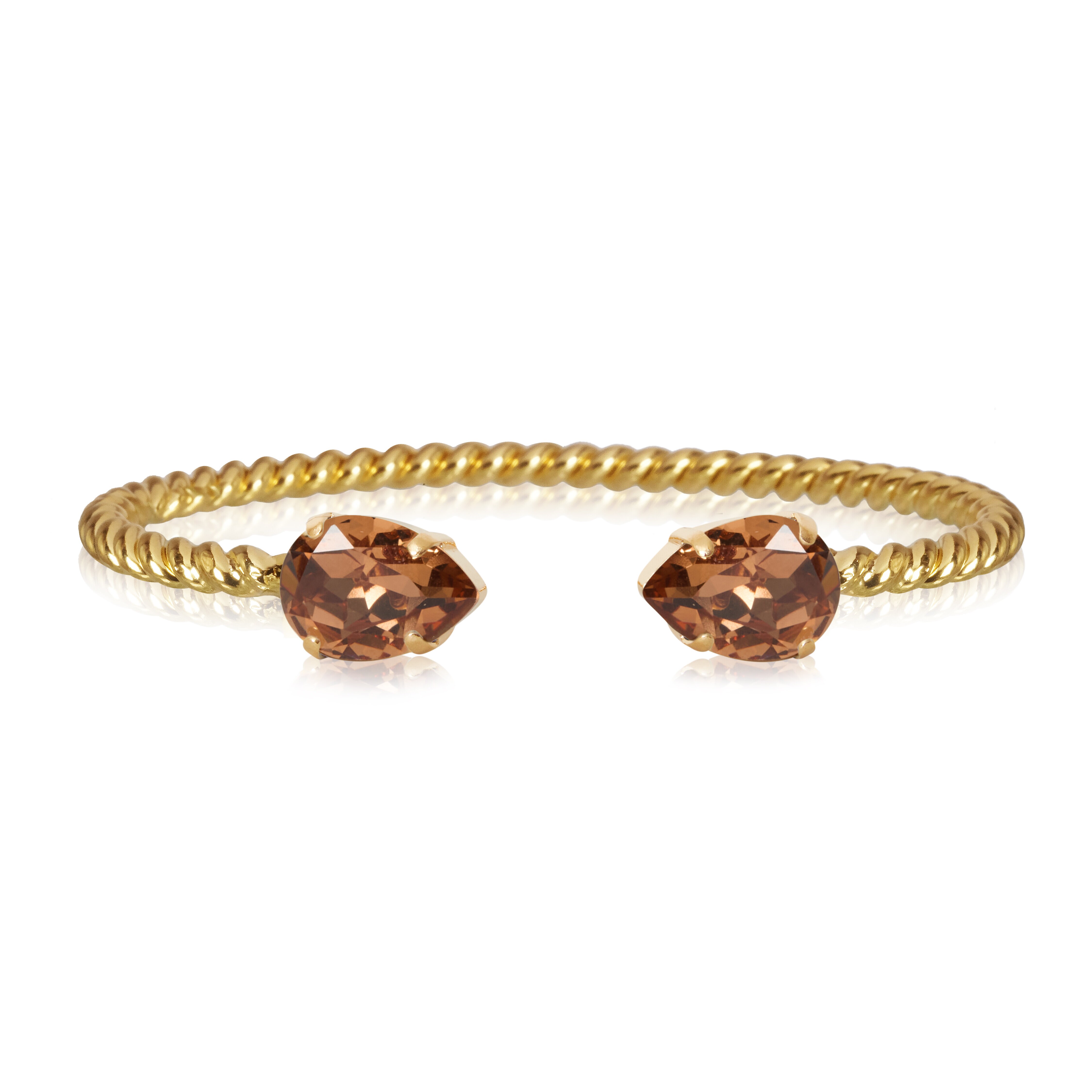 Mini Drop Bracelet Gold Light smoked topaz