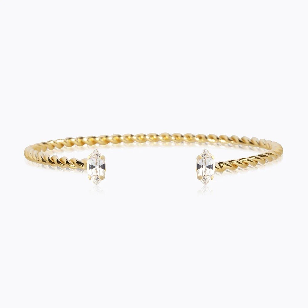 Petite Navette Bracelet Gold Crystal