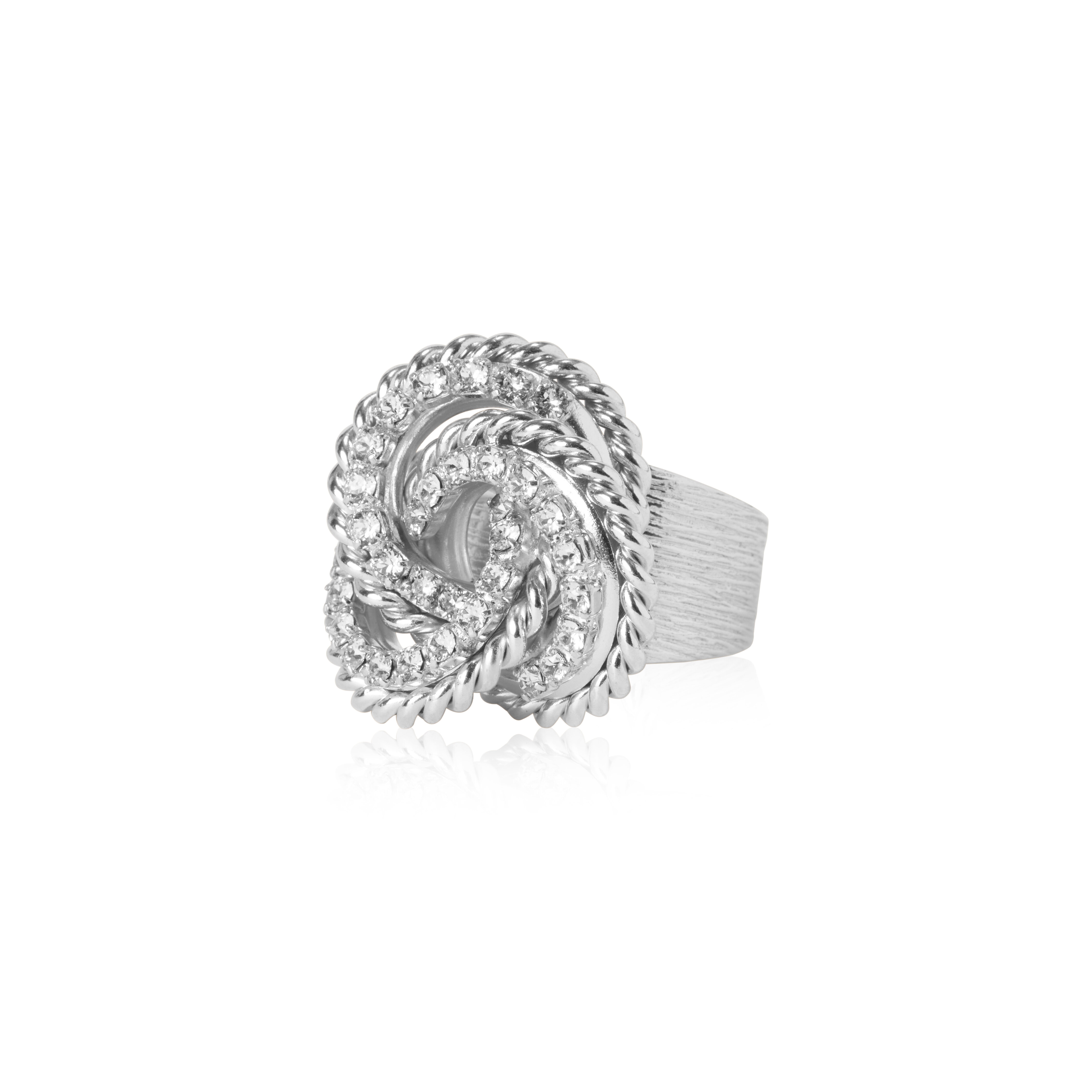 Juliette Ring Rhodium Crystal
