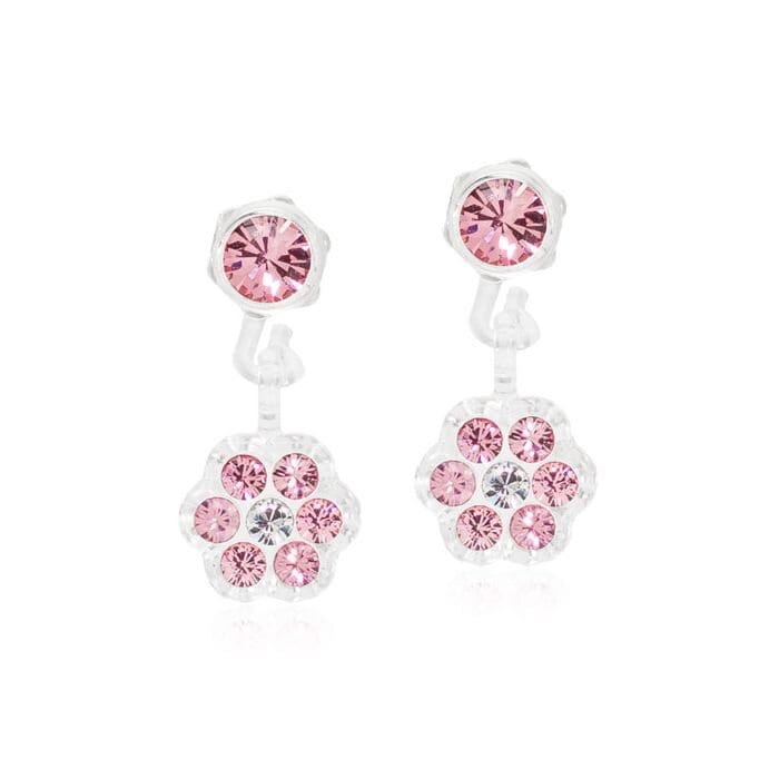 Blomdahl Örhängen Pendant Daisy 4/5 mm, Light rose/Crystal