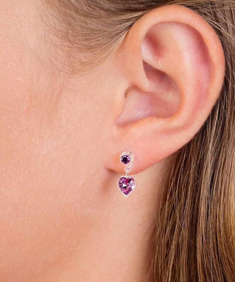 Blomdahl Örhängen Pendant Heart 4/6 mm, Light amethyst
