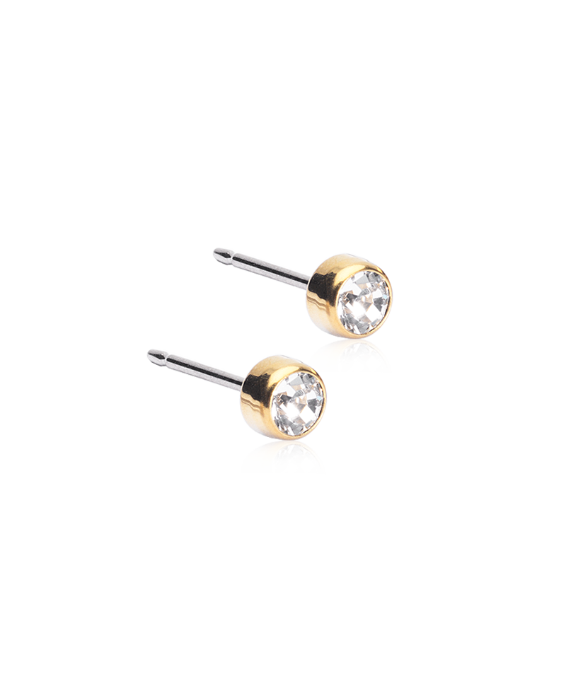 Blomdahl Örhängen Bezel 4 mm, Crystal