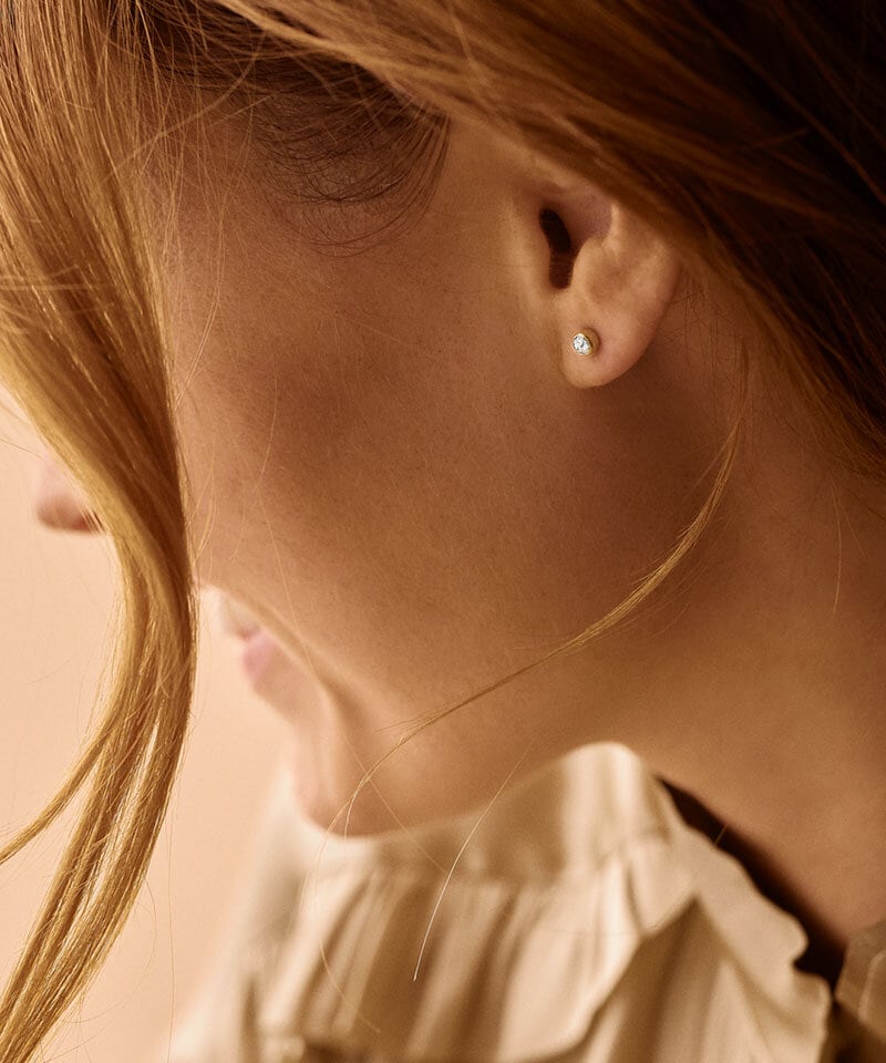 Blomdahl Örhängen Bezel 4 mm, Crystal