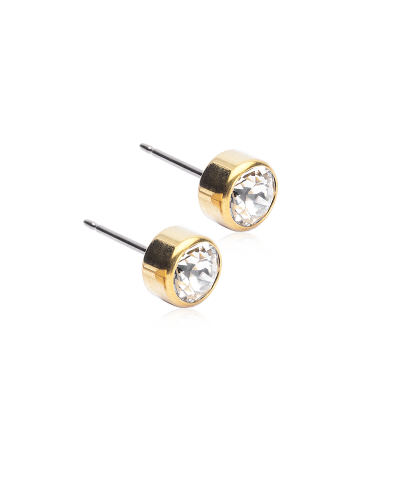 Blomdahl Örhängen Bezel 6 mm, Crystal