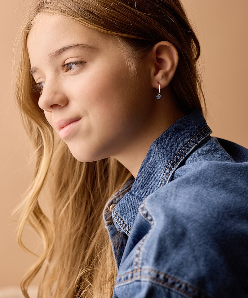 Blomdahl Örhängen Ear Ring, Bicone, Aquamarin