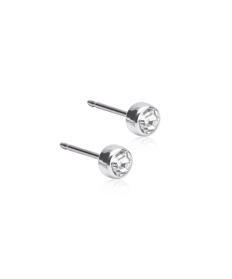 Blomdahl Örhängen Bezel 4 mm, Crystal