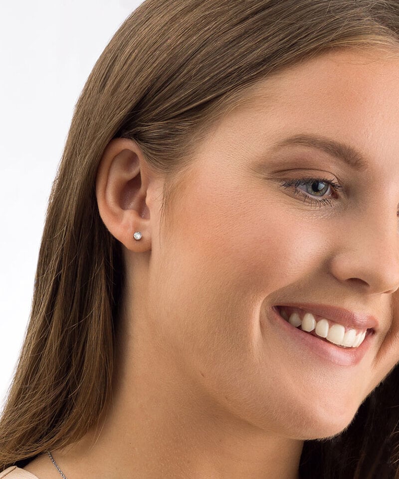 Blomdahl Örhängen Bezel 4 mm, Crystal