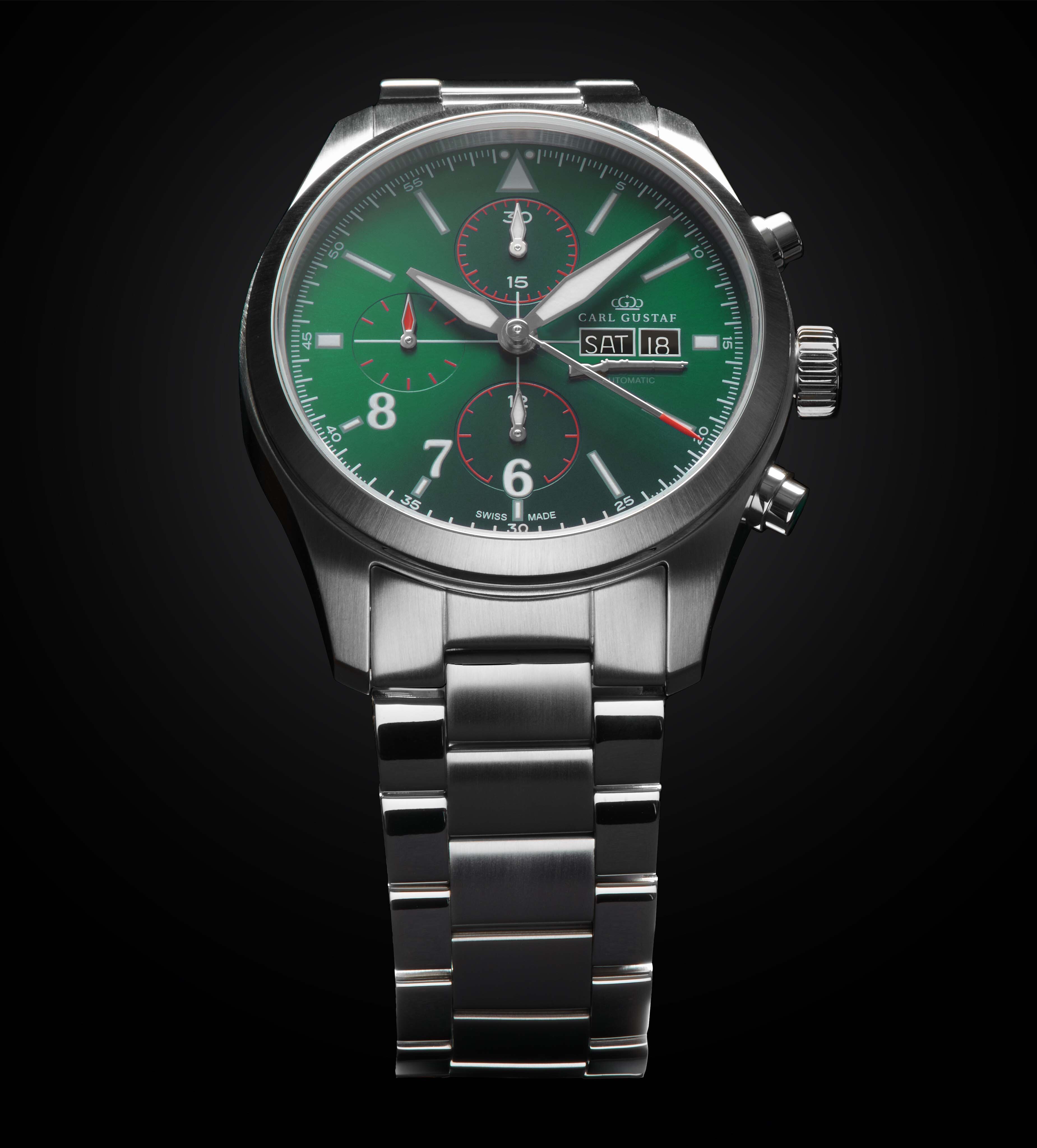 Carl Gustaf Kronograf 7750 Forest Green