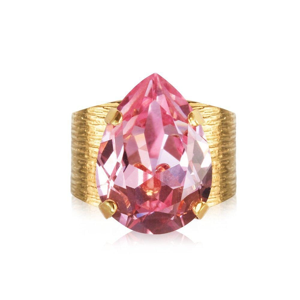 Classic Drop Ring Gold Light Rose