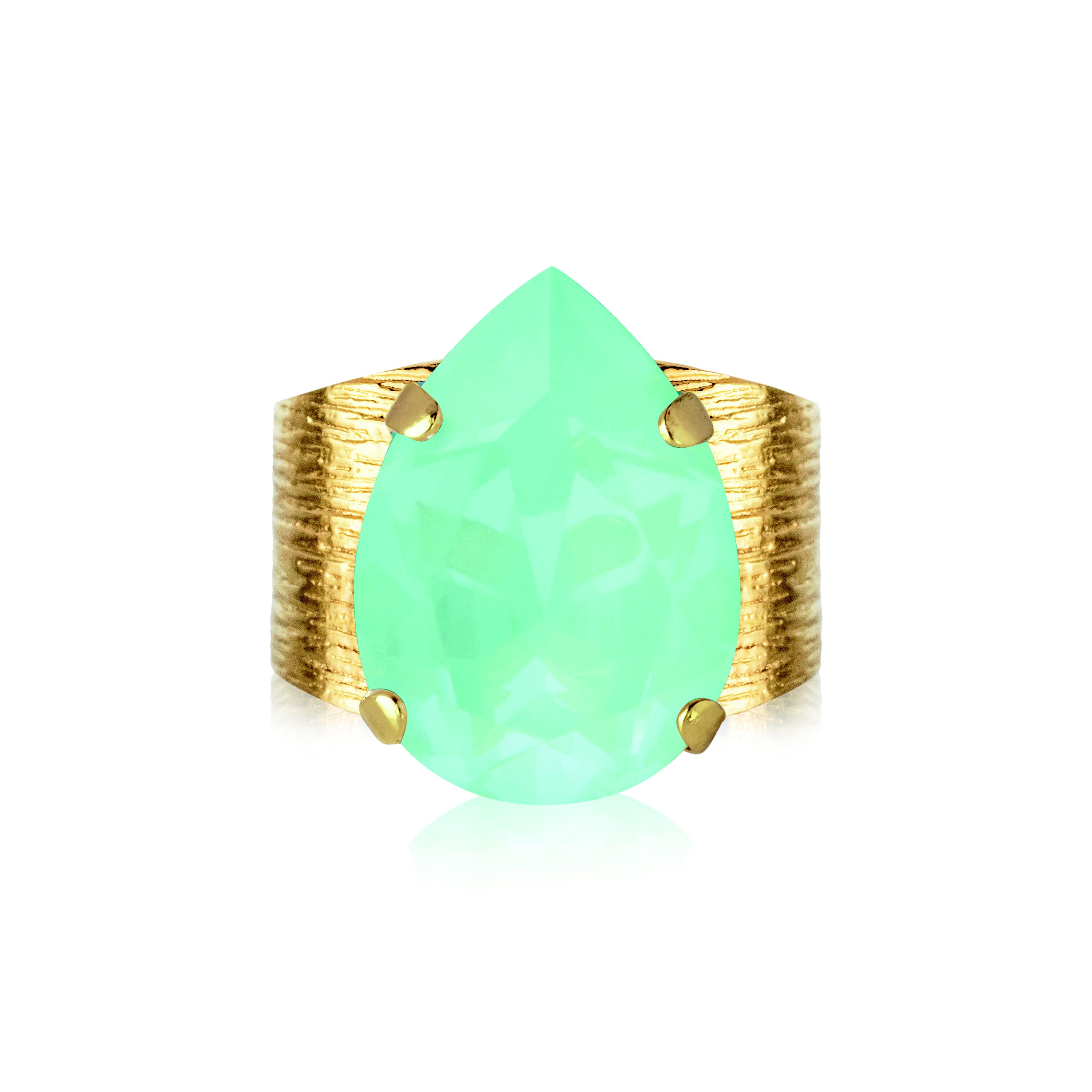Classic Drop Ring Gold Soft Mint