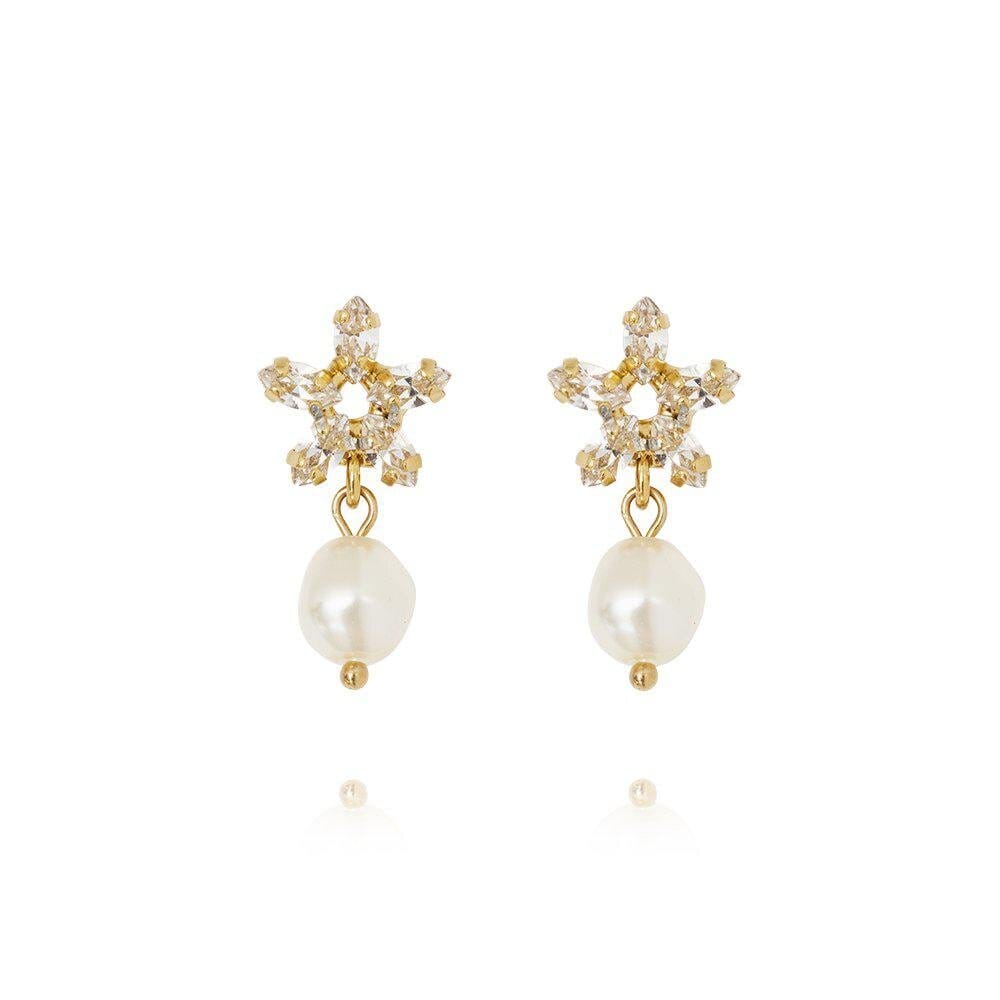 Emmy Earrings Gold Pearl / Crystal