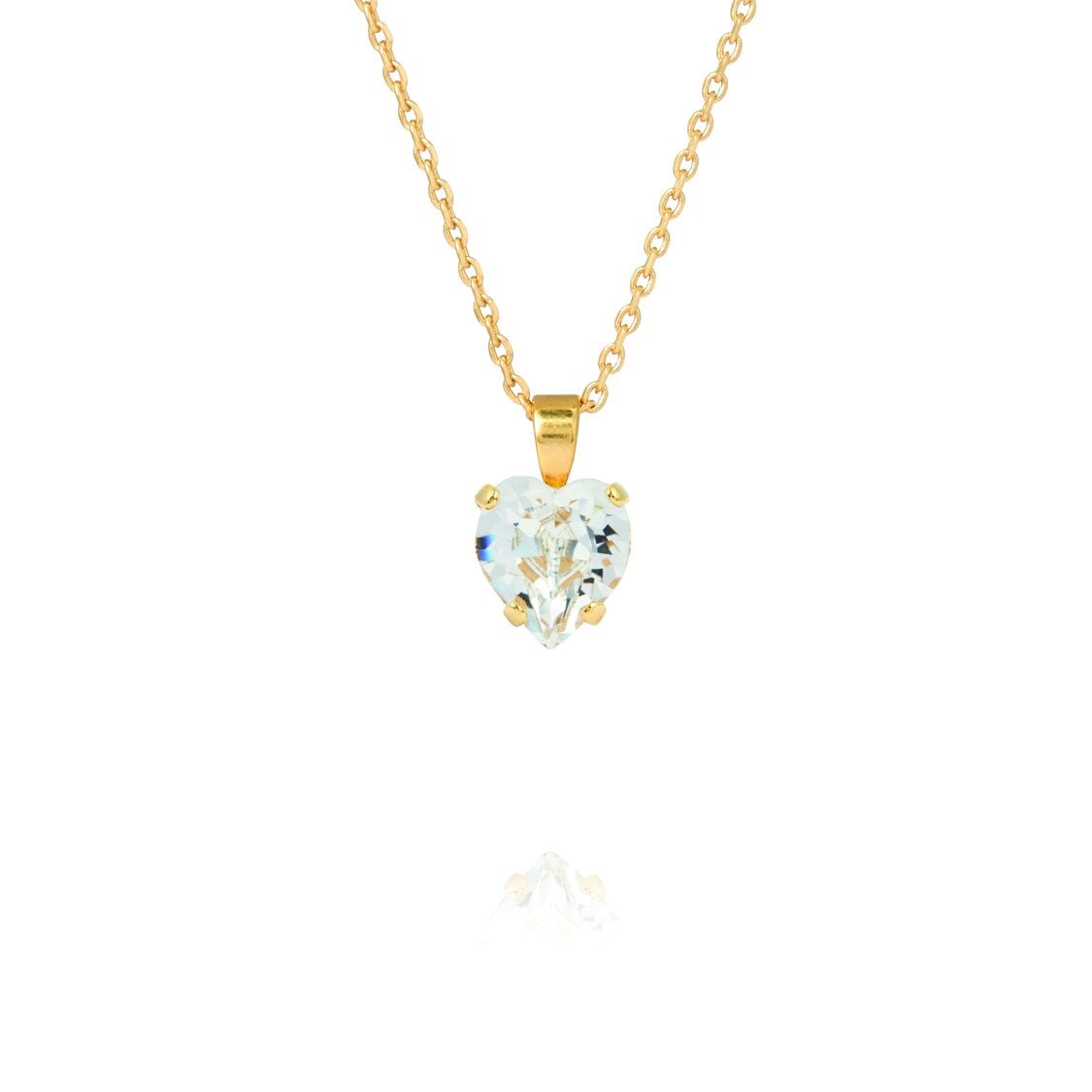 Heart Necklace Gold Crystal