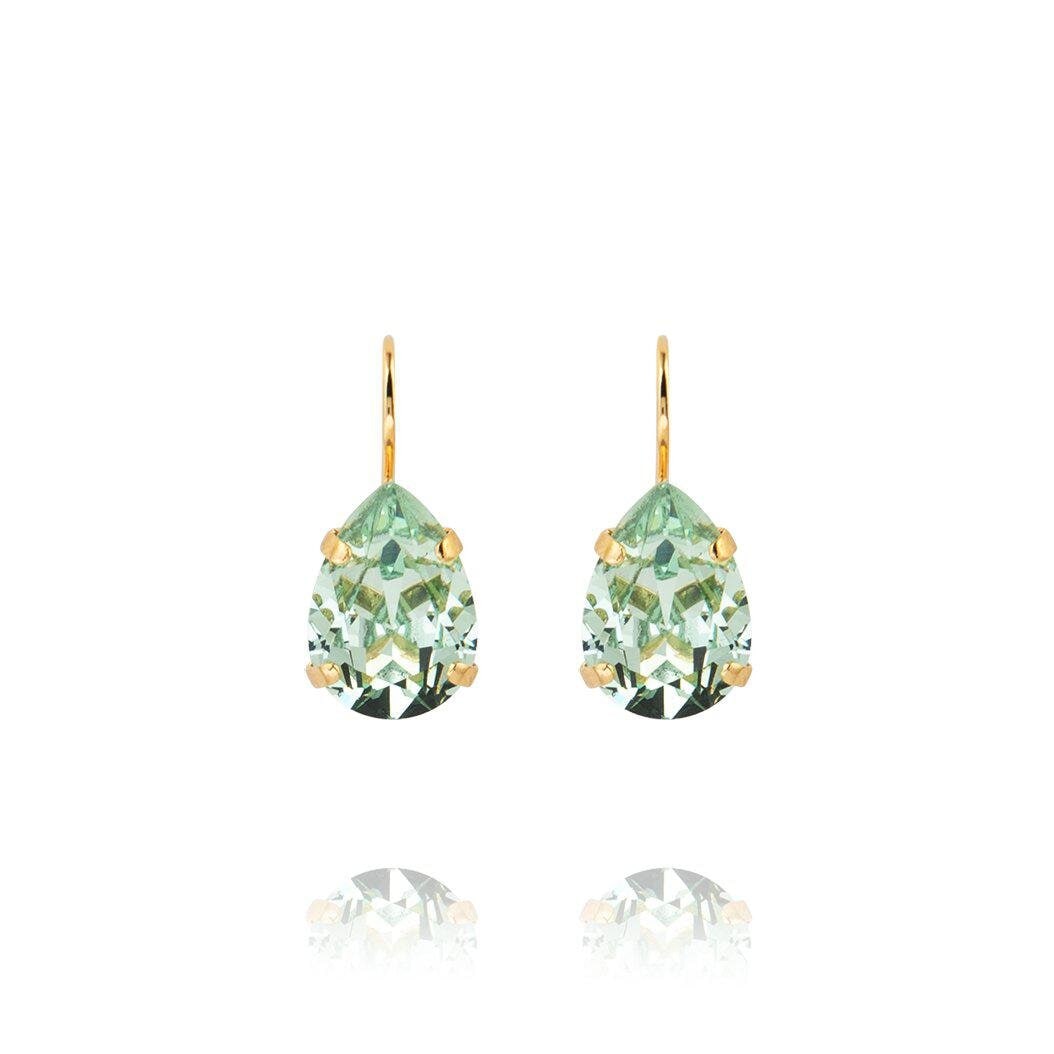 Mini Drop Clasp Earrings Gold Chrysolite