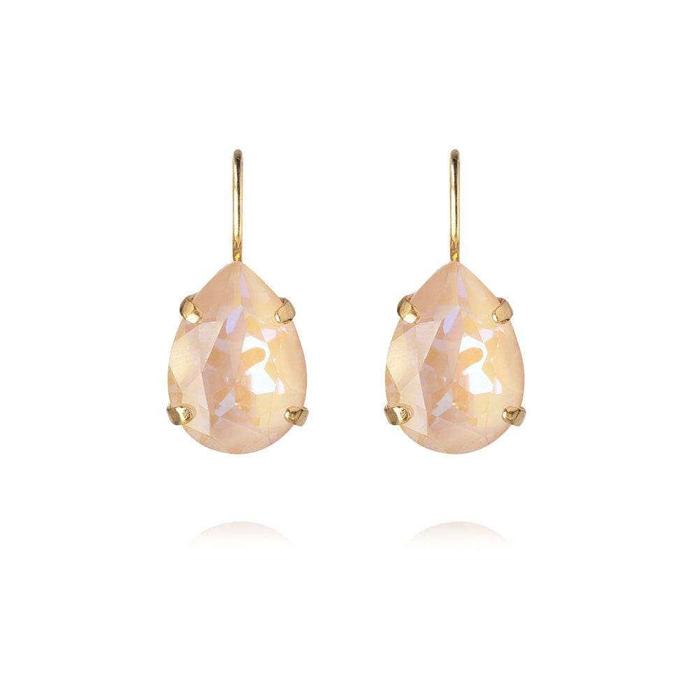 Mini Drop Clasp Earrings Gold Ivory Cream Delite