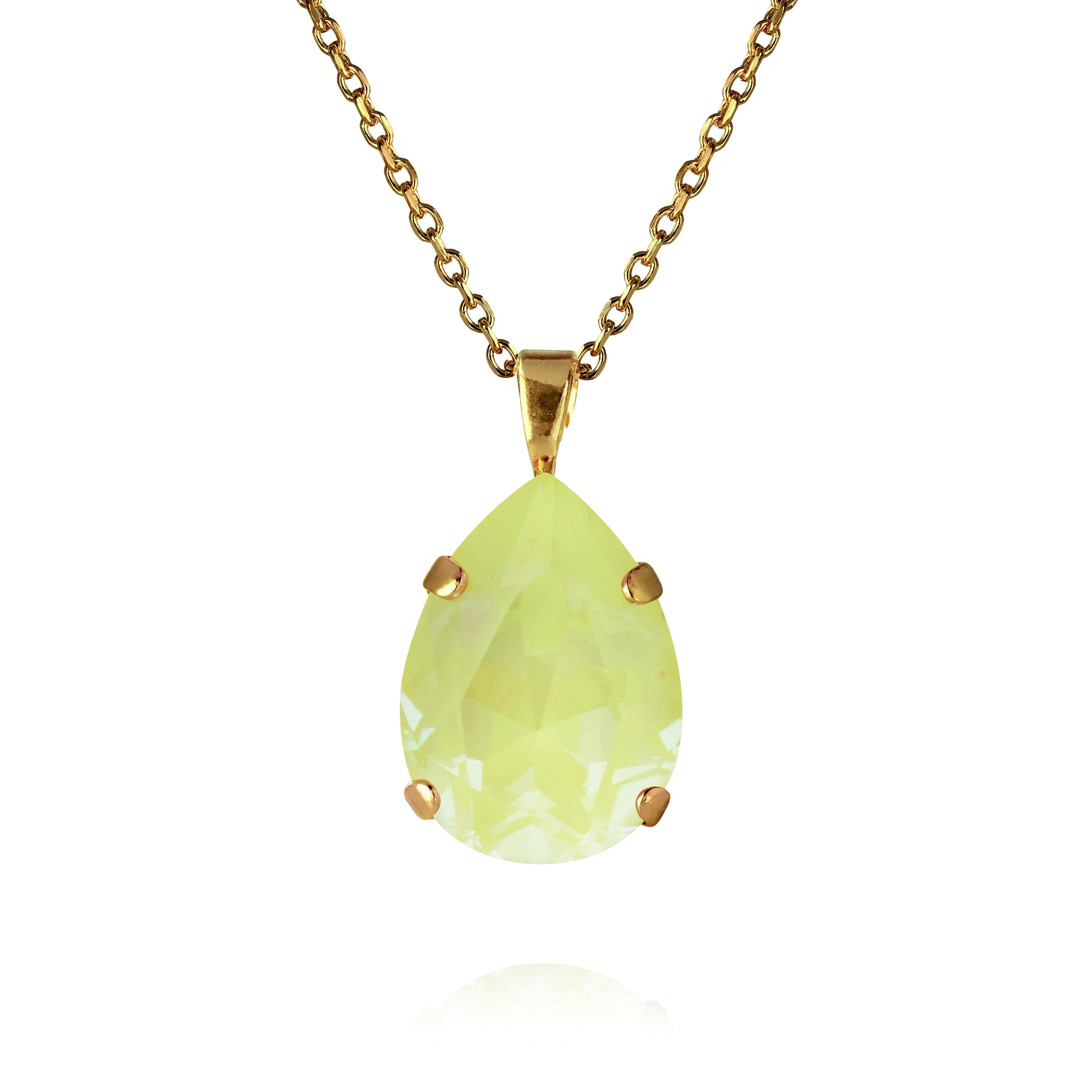 Mini Drop Necklace Gold Soft Yellow