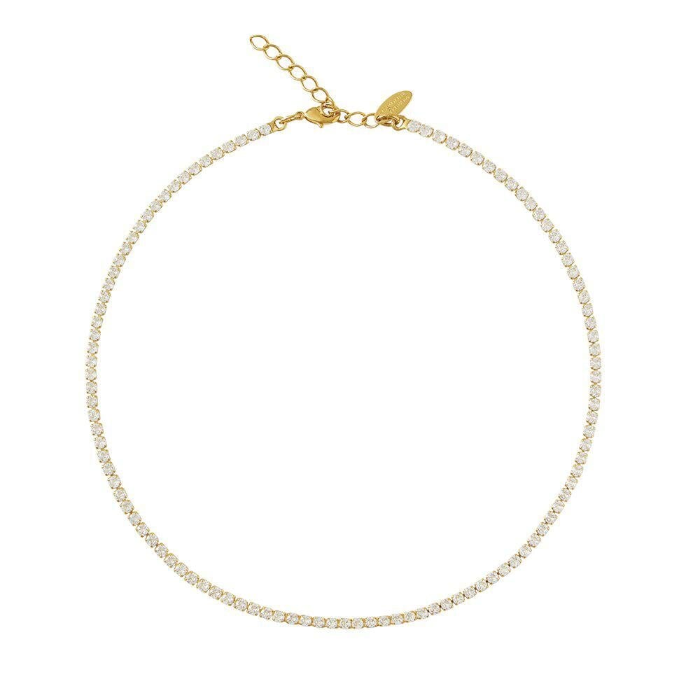 Mini Zara Necklace Gold Crystal