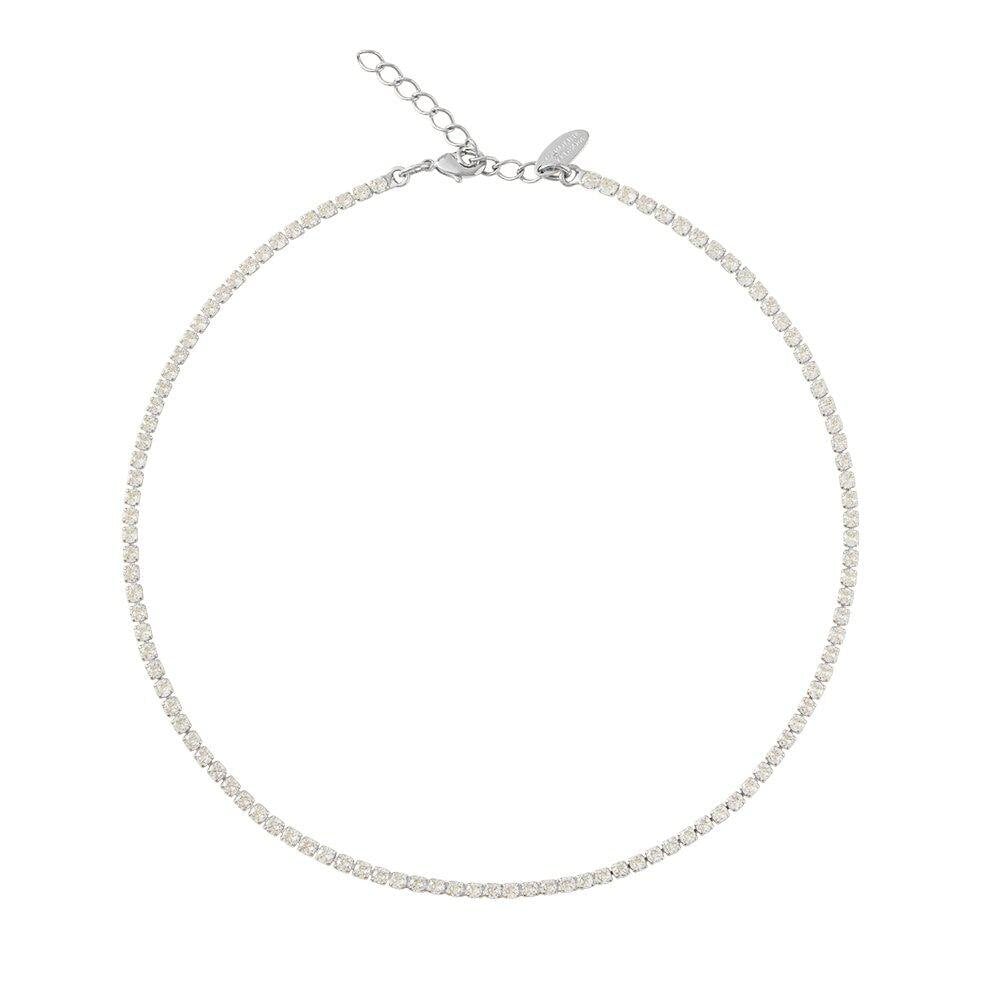 Mini Zara Necklace Rhodium Crystal