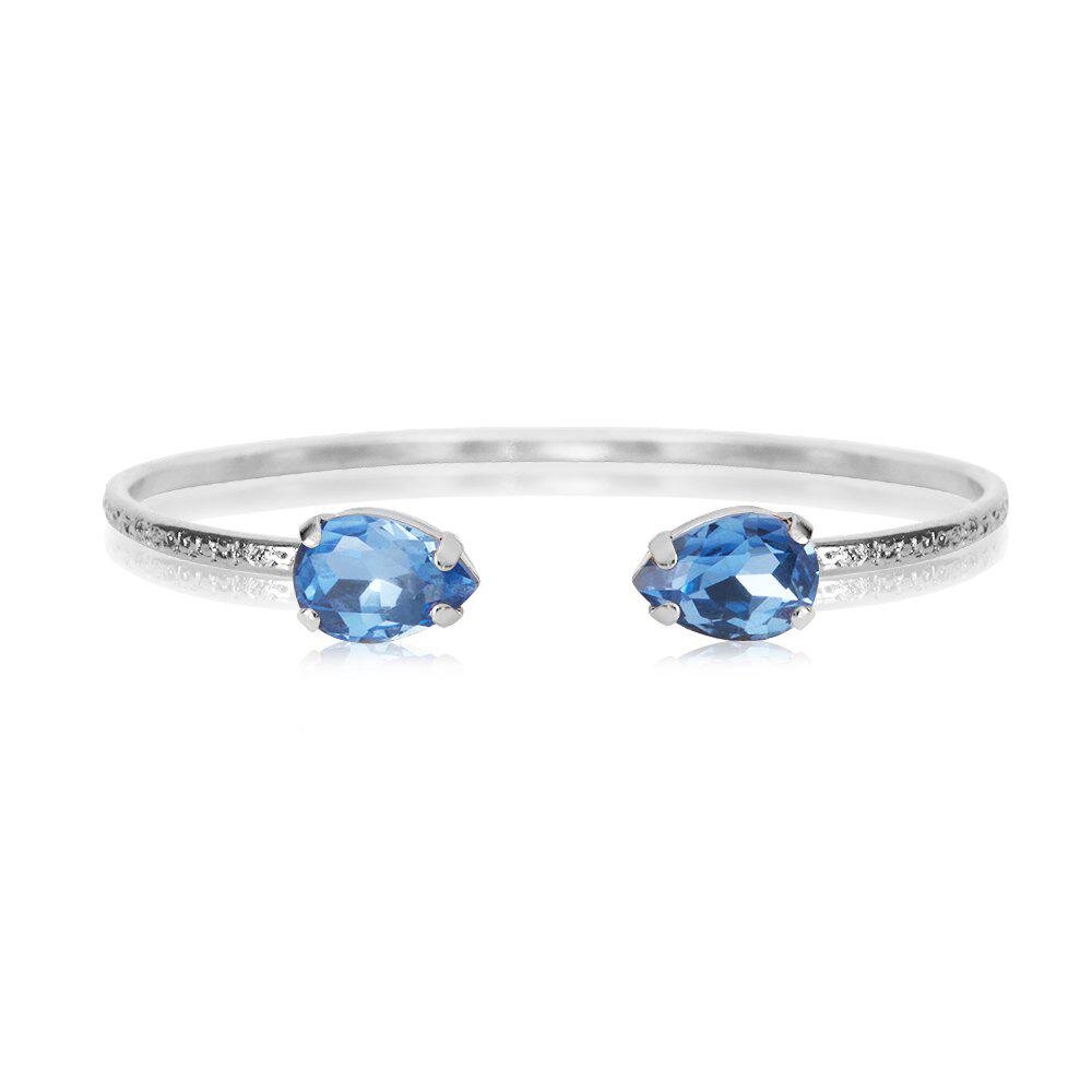 Petite Drop Bracelet Rhodium Lapis