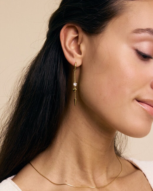 Edblad Peak Hoops Multi Heart Gold