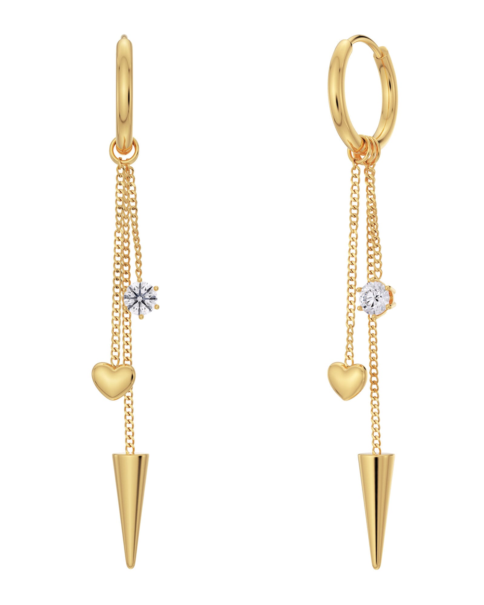Edblad Peak Hoops Multi Heart Gold