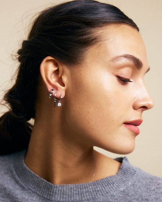 Edblad Peak Hoops One Heart Silver