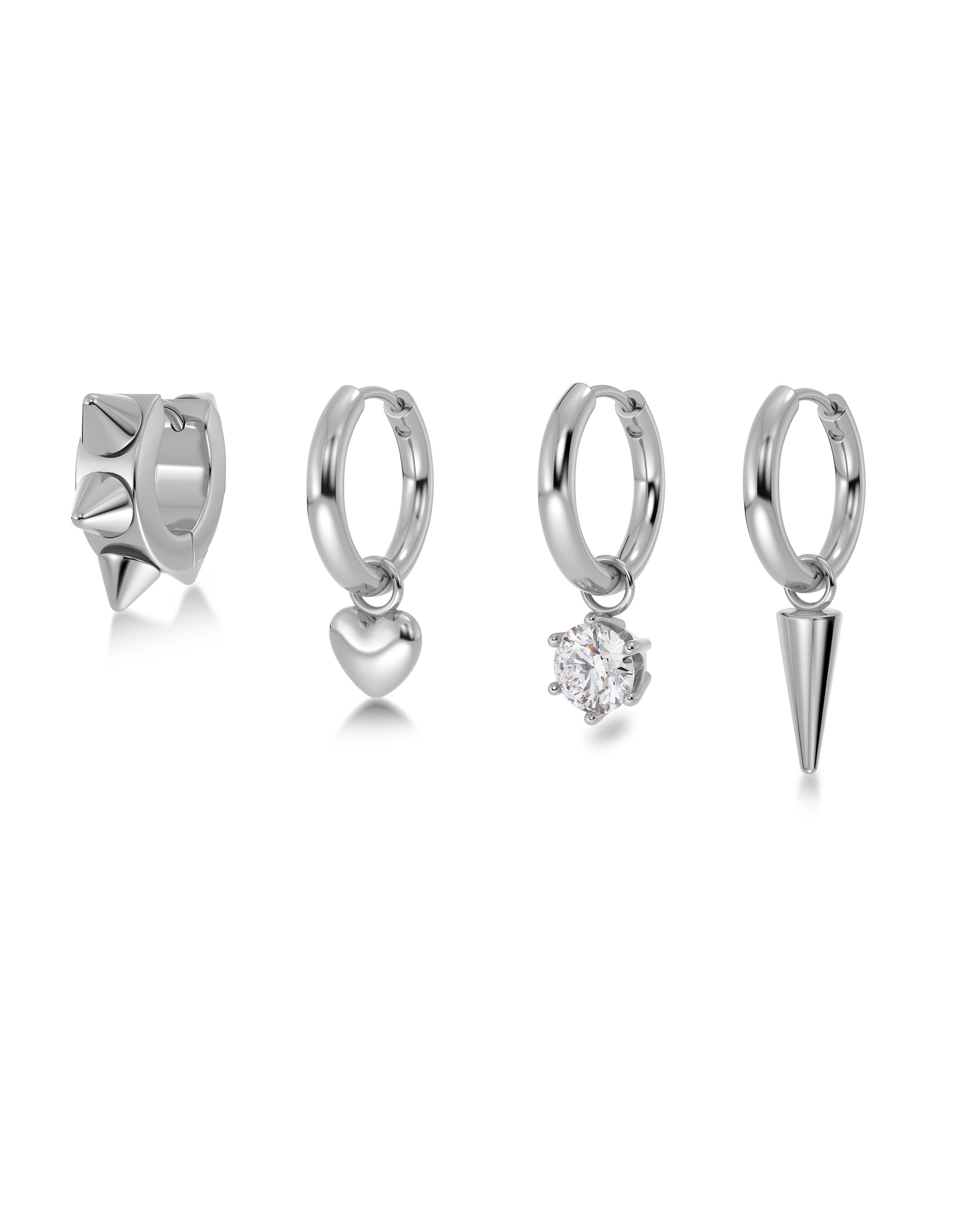 Edblad Peak Hoops One Heart Silver