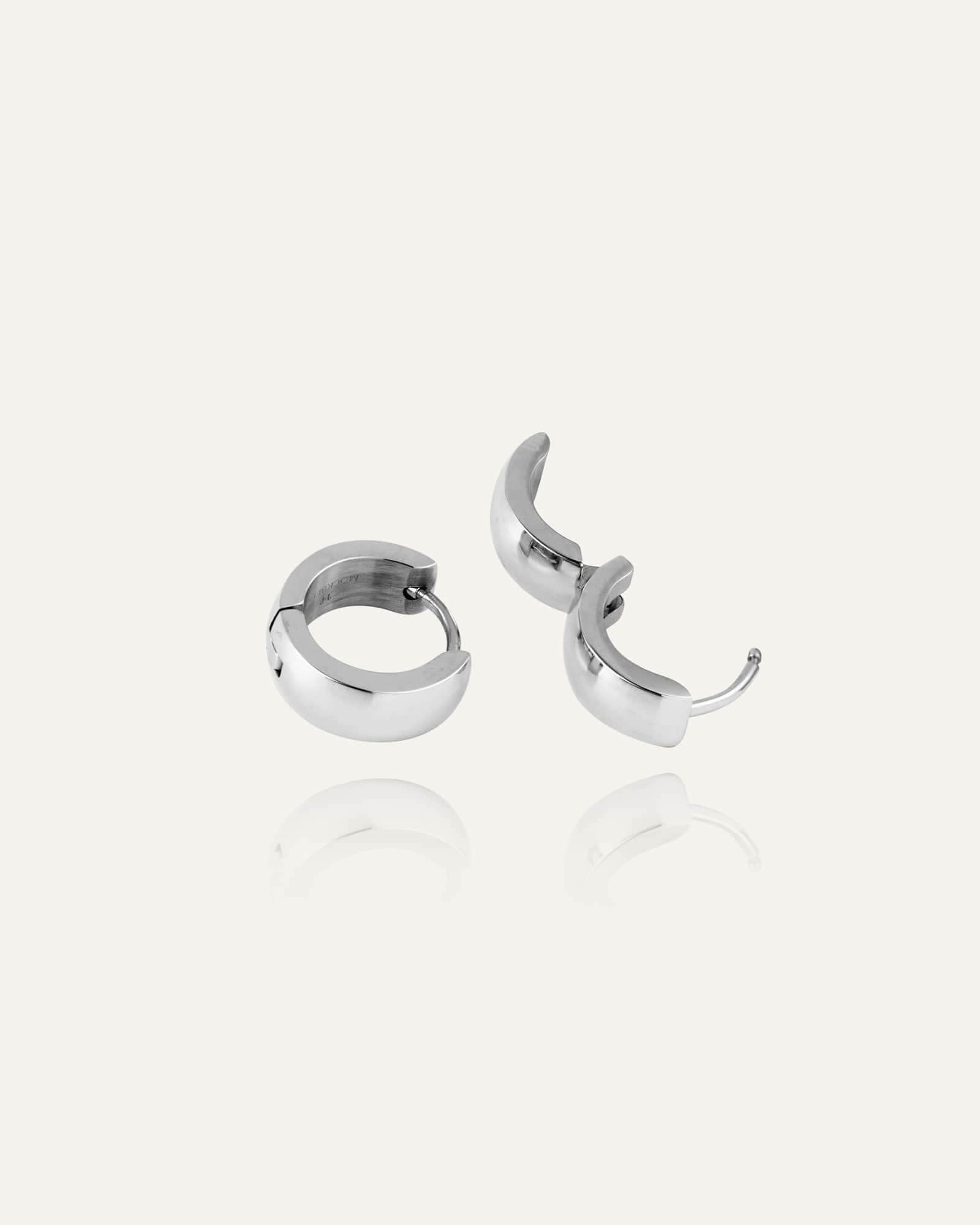 Mockberg Chunky Silver Hoops Small